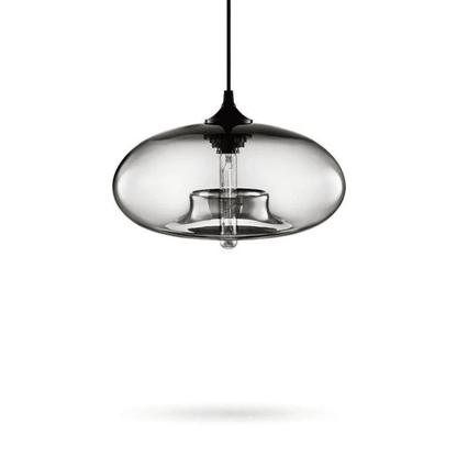 BallGlass Suspension Ovale – Luminaire Design en Verre Transparent avec Diffuseur Cylindrique