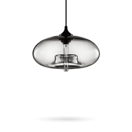 BallGlass Suspension Ovale – Luminaire Design en Verre Transparent avec Diffuseur Cylindrique