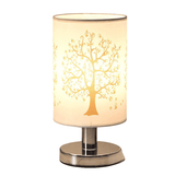 LumiBois Lampe de Table – Design Épuré avec Base en Bois Naturel