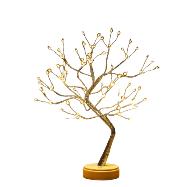 ZenLight Lampe Décorative – Éclairage Naturel Sans Fil avec Branche en Cuivre