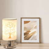 LumiBois Lampe de Table – Design Épuré avec Base en Bois Naturel