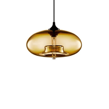 BallGlass Suspension Ovale – Luminaire Design en Verre Transparent avec Diffuseur Cylindrique